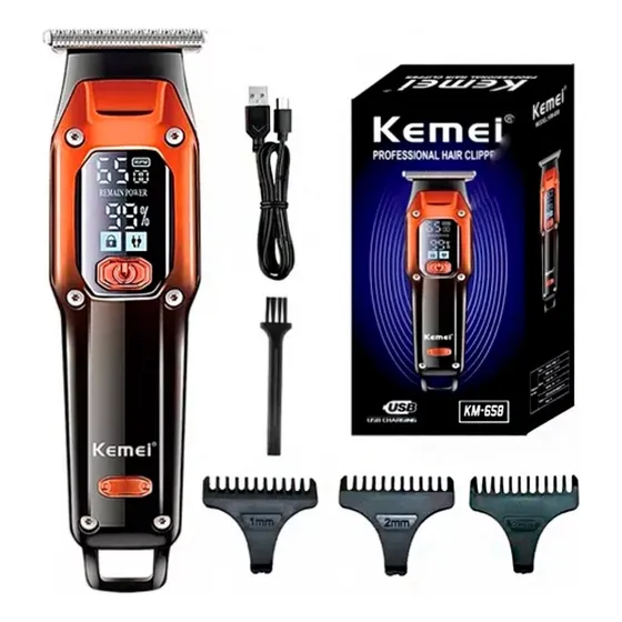 Maquina De Afeitar Recargable Kemei Digital Uso Profesional