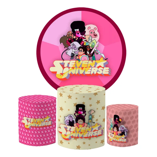 Kit Capa Painel + Trio Cilindro Tema Steven Universo Cartoon