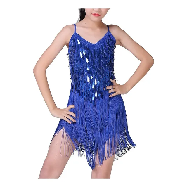 Ydjs Vestido De Baile Latino Con Borlas, Salsa, Vestido De