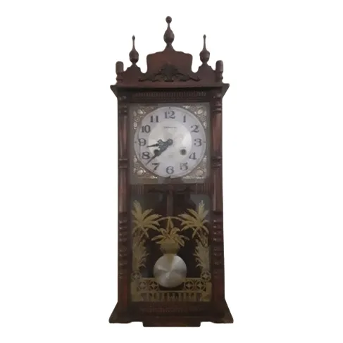 Reloj De Pared Antiguo En Madera Rolens