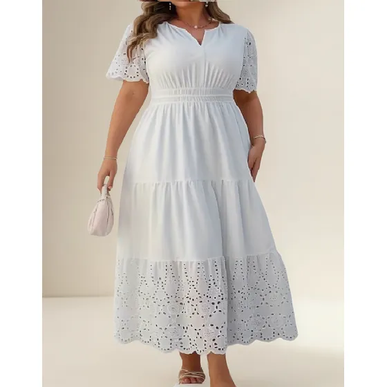 Vestido Fiesta Boda Civil Talle 3xl Grande Especial Blanco