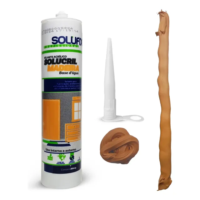 Selante Acrílico Solucril Madeira Base D Água 384 G Carvalho