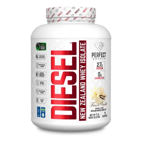 Diesel Whey Protein Isolate 5 Lb, Proteina 100% Aislada Sabor French Vanilla