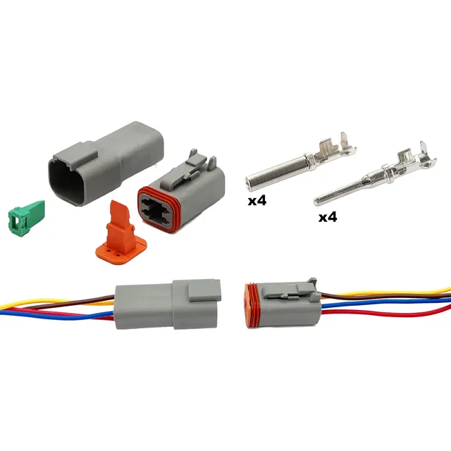 Conector Deutsch Impermeable Automotriz 4 Pines Macho Hembra