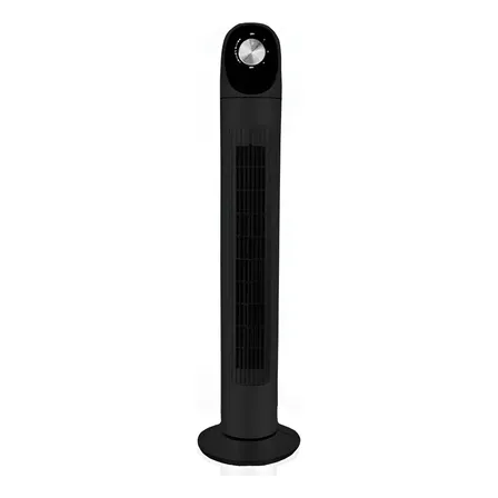 Ventilador De Torre Abanico Oscilante Silencioso Panel Estructura Negro Diámetro 8.8   22.352 Cm