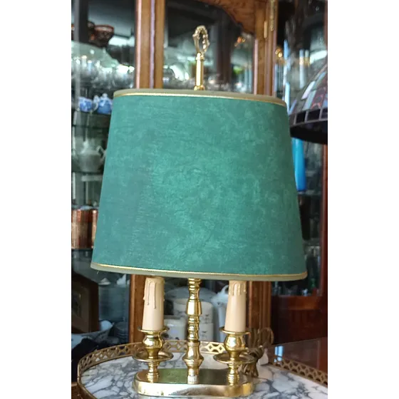 Antigua Lampara Inglesa De Escritorio Bronce 2 Luces Lista N
