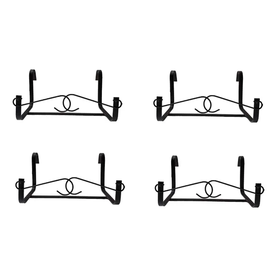 4x Porta Maceta Colgante Redondo 25 Cm Balcon Soporte Hierro