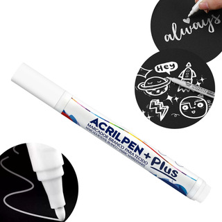Caneta Marcador Branco Para Tecidos Roupas Acrilpen Acrilex Caneta Marcador Branco Para Tecidos Roupas Acrilpen Acrilex