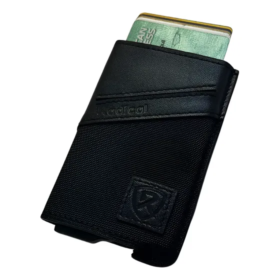 Cartera Delgada Para Hombre - Moderna - Minimalista. Negra