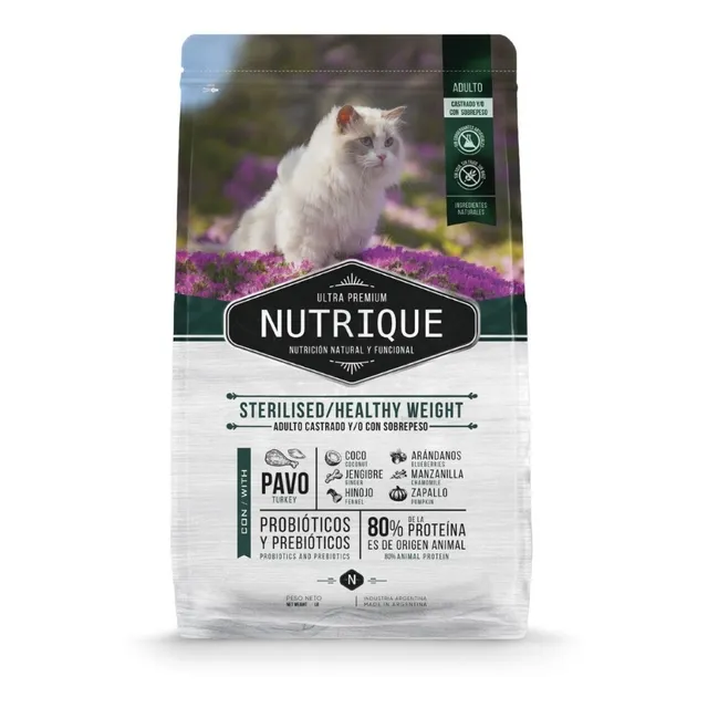 Alimento Nutrique Ultra Premium Sterilised / Healthy Weight para gato sabor mix en bolsa de 7.5kg