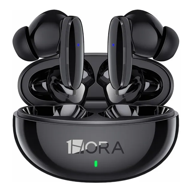 Auriculares in-ear inalámbricos 1Hora Bluetooth AUT205 AUT205N negro con luz LED