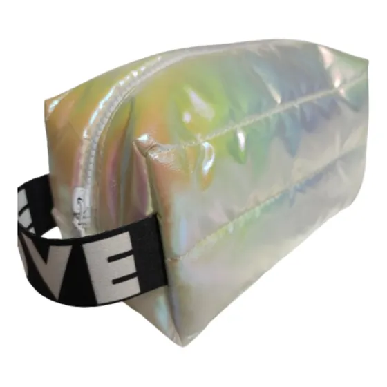 Maxi Neceser Puffer Metalizado Portacosméticos Organizador