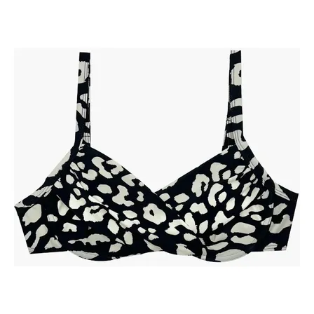 Bikini Estilo Sostén Torcido Copa C Estampado Negro
