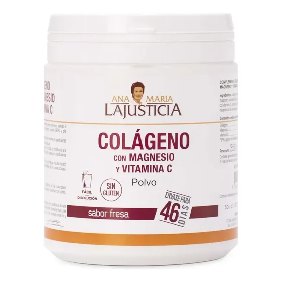 Colágeno con Magnesio y Vitamina C Ana María La Justicia Sabor Fresa 350g | Cuotas sin interés
