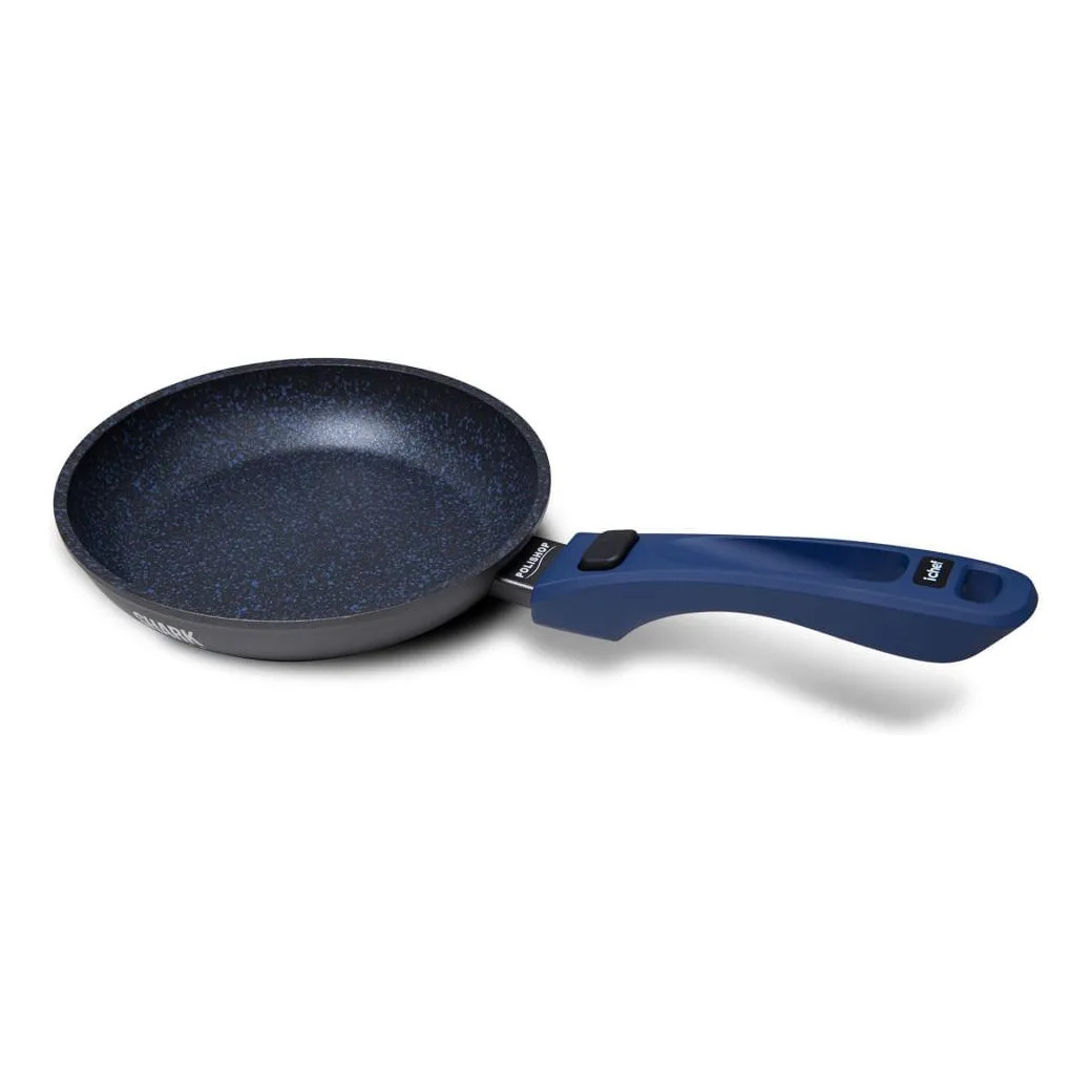 Panela Polishop Ichef Ultra Sauté Petit 20cm Shark Series Azul (externo) / Interior Pontilhado Escuro