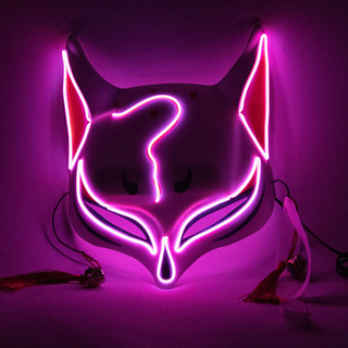 MĂĄscara De Pvc Led Kitsune Fox 2024 Para Festas De Halloween MĂĄscara De Pvc Led Kitsune Fox 2024 Para Festas De Halloween