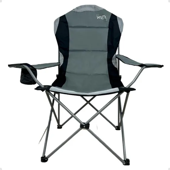 Silla Sillon Plegable Camping Acolchada Reposera Outdoor A0080 Gris