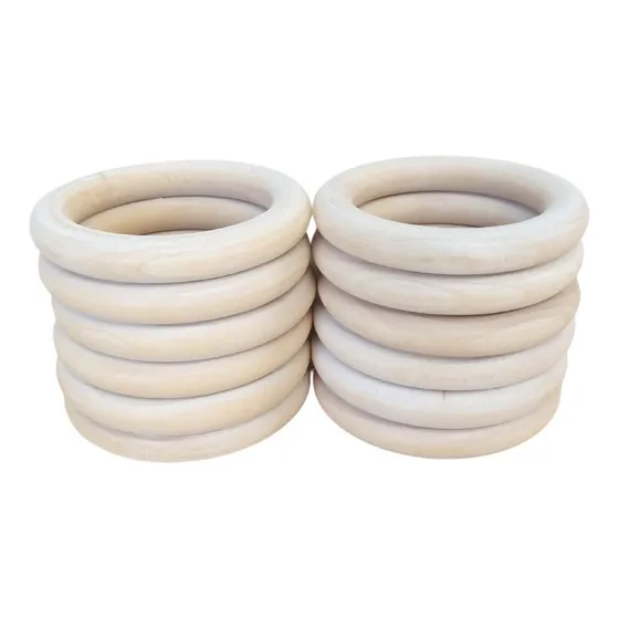 Anillos De Madera Para Macrame (65 Mm) X 12 Und