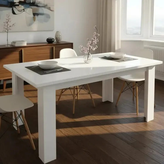 Mesa de Comedor Rectangular 115x80 cm Melamina 6 Personas