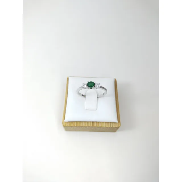 Anillo Esmeralda Natural Oro Blanco 18k Certificado 2 Garant