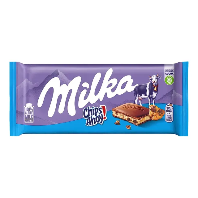 Chocolate Milka Con Galletas Chips Ahoy! Importada Alemania