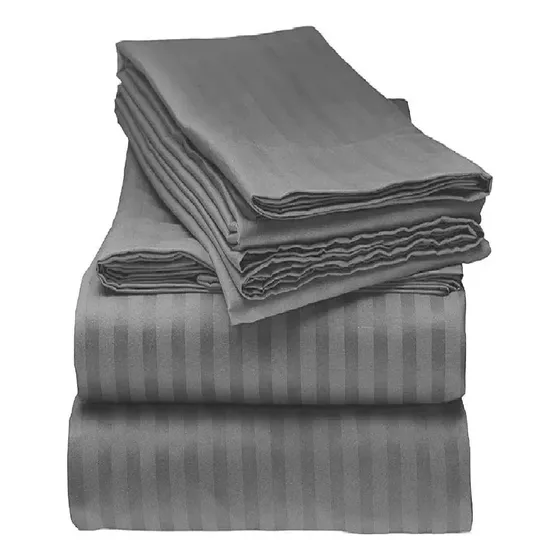 Juego De Sabanas Queen Size Gris C90gr 180hilos Soft Premium