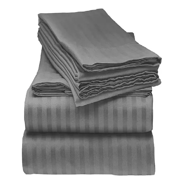 Juego De Sabanas Queen Size Gris  90gr 180hilos Soft Premium