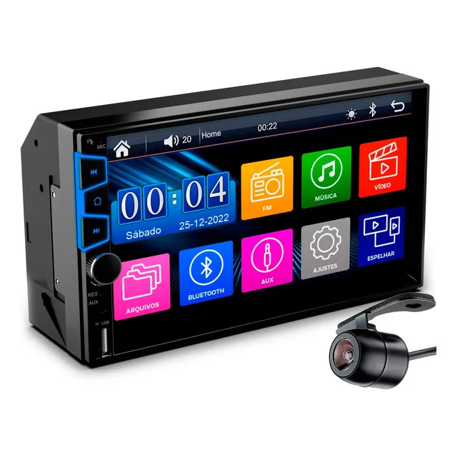 Central Multimídia Mp5 Espelhamento Android Ios Câmera De Ré