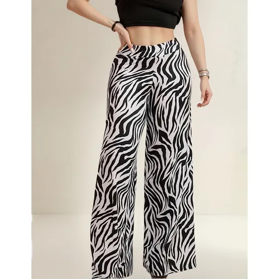 Pantalón Acampanado Floreado Super Stretch Elegante O Casual