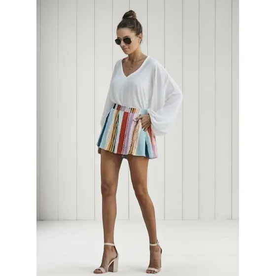Blusa Manga Longa Com Detalhe Princesa Bufante Com Decote