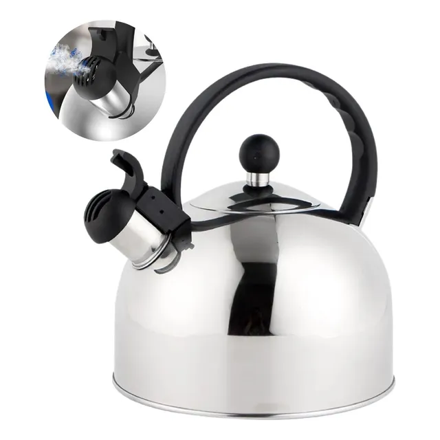 Chaleira Inox Fogão Gás E Indução Com Apito 2l Fundo Triplo