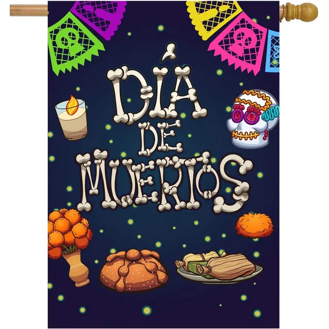 Shinesnow Bandera De Casa Con Vela De Esqueleto De Calavera 