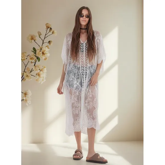 Vestido Tunica De Mujer Bangalore Tull Bordado Guch566
