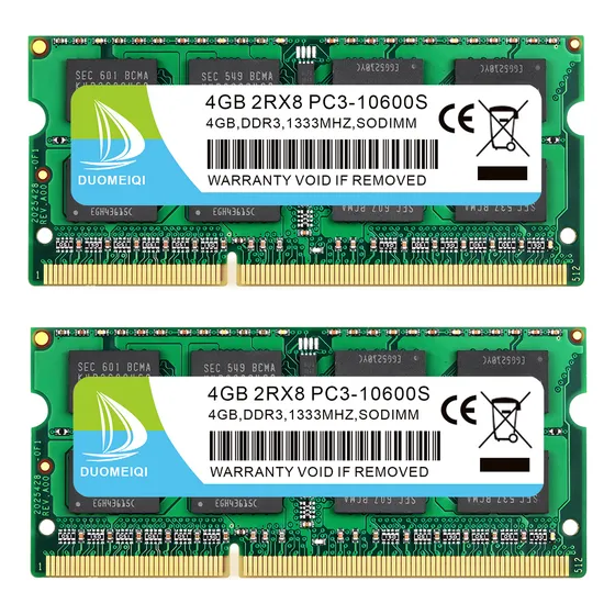 Memoria RAM gamer color azul 8GB 2 D Duomeiqi 2-4G-10600S-1333-BLUE Sodimm Para Computadora Portátil 204-pin