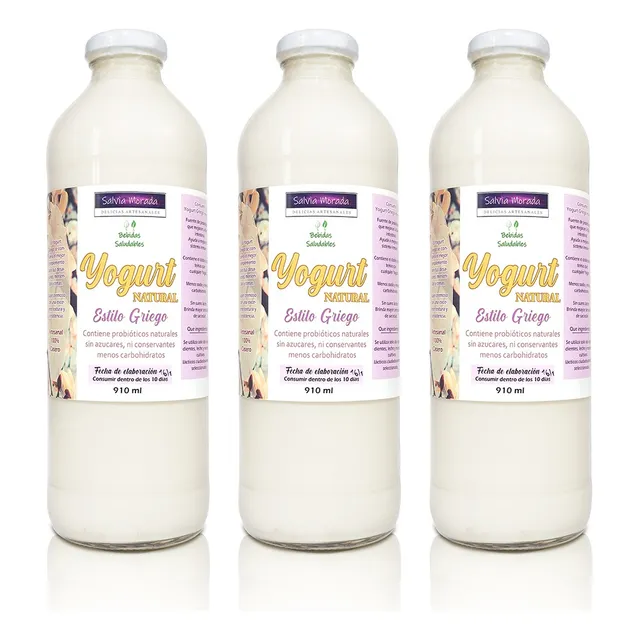 Yogurt Griego Pack 3 | 910ml | Probiótico | Sin Azucar Nuevo