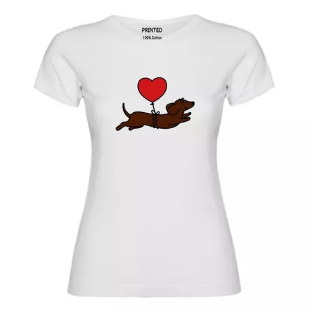 Polera Estampada Mujer Perrito Dachshund Globo