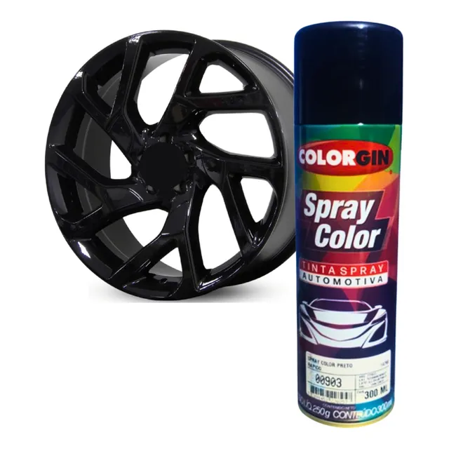 Spray Automotivo Black Piano / Preto Cadillac 300ml Colorgin