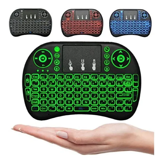 Control Teclado Mini  Para Smart Tv Control Remoto Con Luz