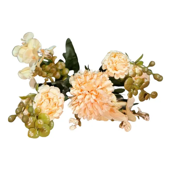 Kit Com 3 Buquês De Crisântemo Com Hortênsia Artificial 