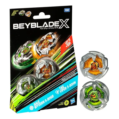 Conjunto De Pacote Duplo Beyblade X Knife Shinobi E Keel Sha Preto