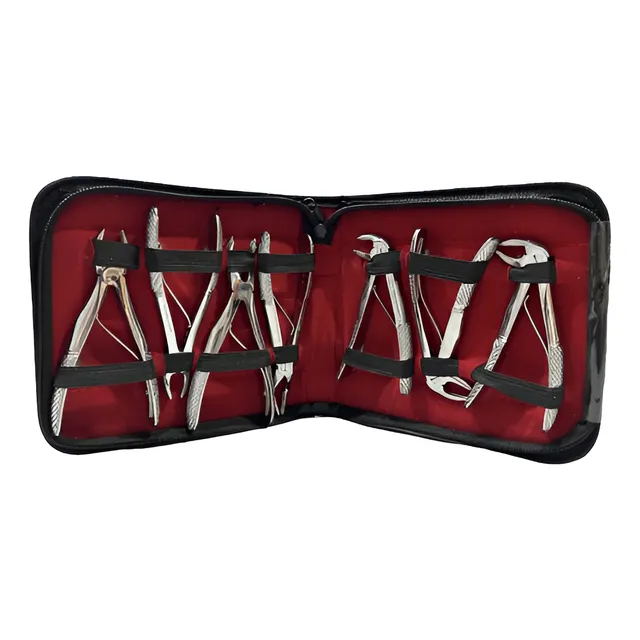 Kit Juego 7 Forceps Niño + Estuche Importado Odontología