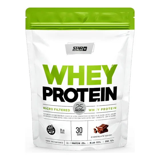 Star Nutrition Whey Protein 908g Sabor Chocolate suizo Doypack En Polvo