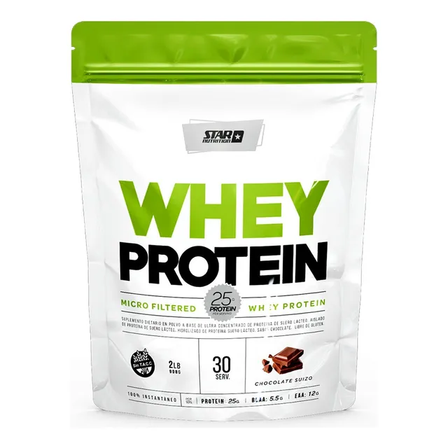 Suplemento En Polvo Star Nutrition Whey Protein Proteínas Sabor Chocolate En Bolsa De 908g