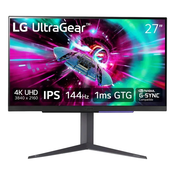 Monitor Gaming 27" LG Ultragear 27GR93U 4K UHD (3840x2160) 144hz, 1ms, VESA DisplayHDR 400, NVIDIA G-Sync & AMD Freesync Premium, Color Negro