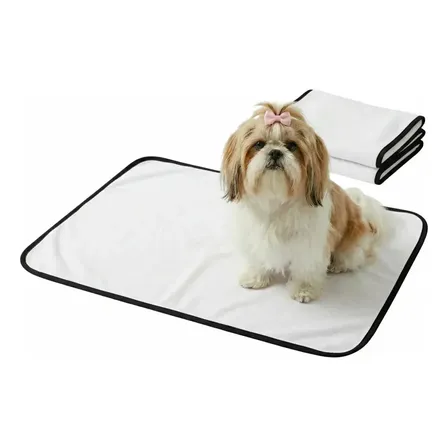Tapete Higiênico Grande Vila Flor Pee Dog 80x60cm Kit 3 Unidades Branco