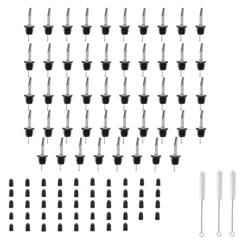 48 Pack Liquor Pour Spouts Set - Stainless Steel Bottle...