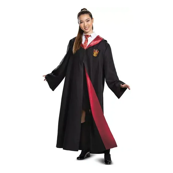 Capa De Harry Potter Disfraz Cosplay Bordada + Varita Mágica