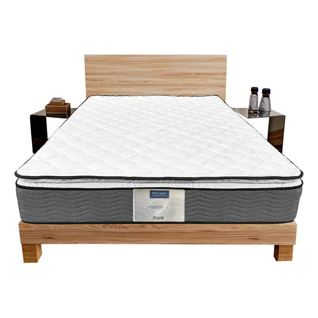 Colchón Matrimonial Restonic Park Ortopédico Con Resortes Bonnell Cómodo Antiácaros Semi Firme Con Colchoneta Superior