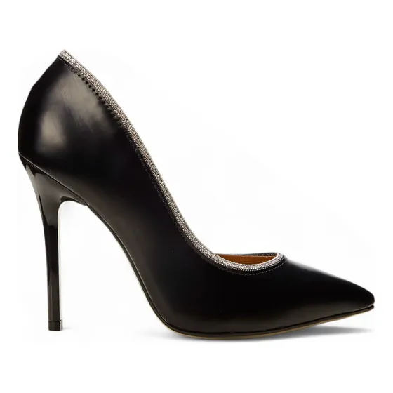 Sapato Scarpin Feminino 1421-110 C/ Salto Fino Preto Vizzano