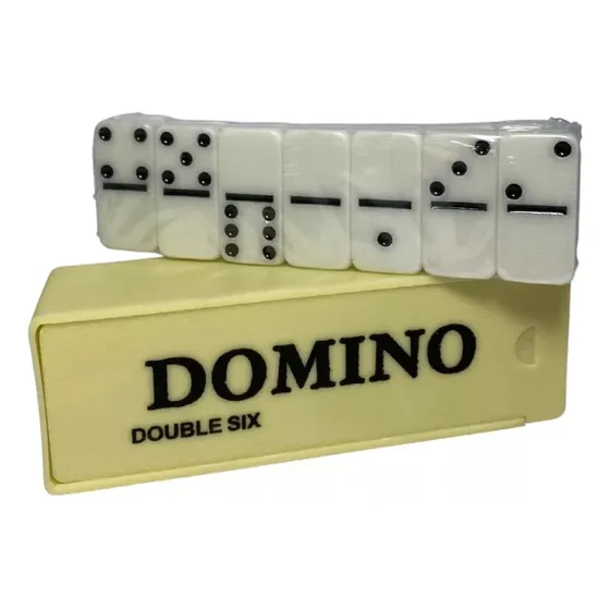 Juego De Mesa Dominó Blanco En Caja Para Adultos Y Niños